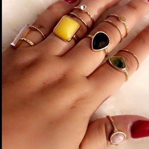 11pcs Mix Gold Rings